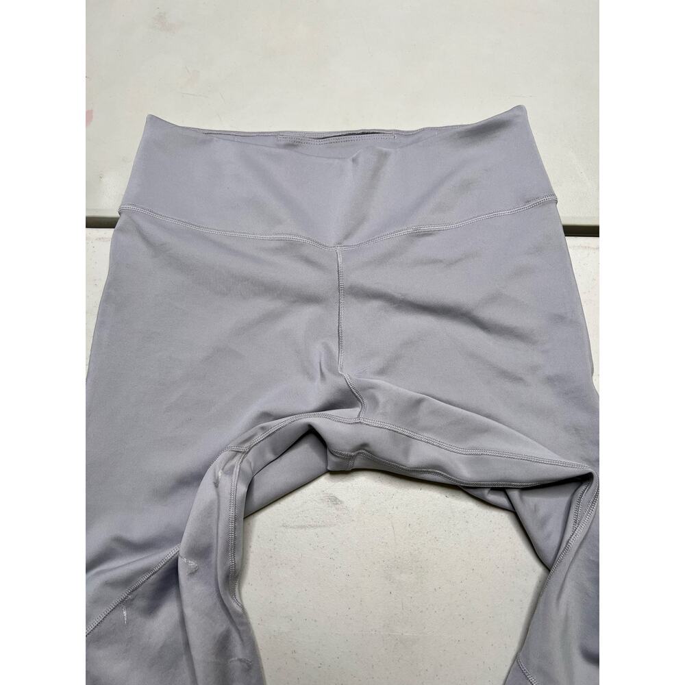 Nike DRI-FIT SWOOSH 7/8 LEGGINGS IN GRAY-GREY women size Large - gym workout - Picture 3 of 11